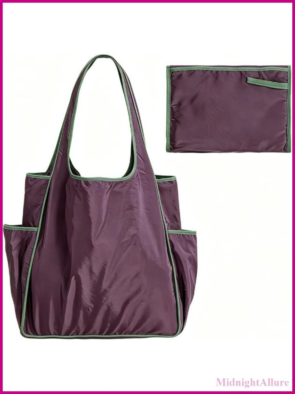 Large Capacity Foldable Reusable Shoulder Tote Bag for Women Travel Shopping